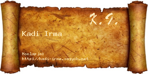 Kadi Irma névjegykártya
