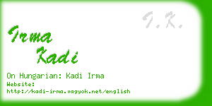 irma kadi business card